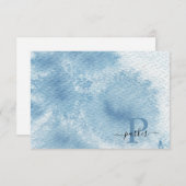 Initialname Monogram für benutzerdefinierte blaue  Dankeskarte (Vorne/Hinten)