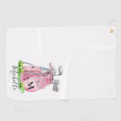 Initialname Monogram, Girly Pink Golfhandtuch (Horizontal)