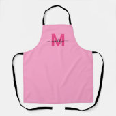 Initialname Monogram, Girly Pink Schürze (Vorderseite)