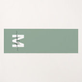 Initialname Monogram Sage Green Yogamatte (Vorderseite (Horizontal))