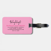 Initialname Monogramm für den heiß rosa Reisenden Gepäckanhänger (Rückseite horizontal)