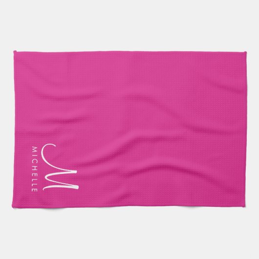 Initialname Monogramm für veränderbare Textfarbe Geschirrtuch (Horizontal)