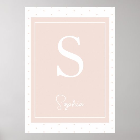 Initialname Personalisiert Monogramm-Kinderzimmer Poster (Vorne)