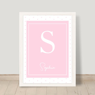 Initialname Personalisiert Monogramm-Kinderzimmer Poster