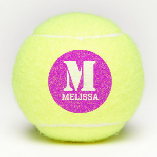 Initialname Retro Typografie Monogramm Rosa Tennisbälle