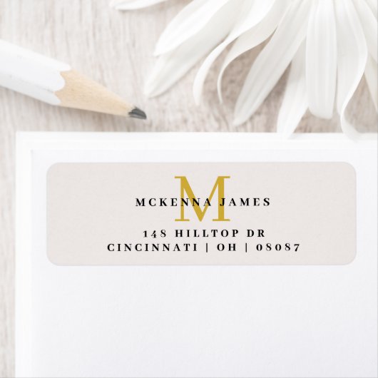 Initialname-Rückgabeadresse-Etikett für moderne Mo (Insitu)