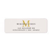 Initialname-Rückgabeadresse-Etikett für moderne Mo (Vorne)