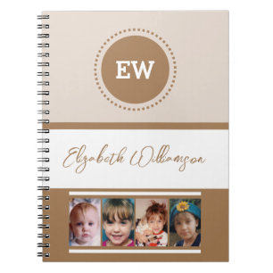 Initialnamen 4 Foto weiß braun hinzufügen Notizblock