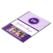 Initialnamen 4 Fotos lila hinzufügen Notizblock (Linke Seite)