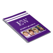 Initialnamen 4 Fotos lila weiß hinzufügen Notizblock (Rechte Seite)