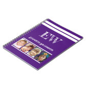 Initialnamen 4 Fotos lila weiß hinzufügen Notizblock (Linke Seite)