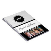 Initialnamen 4 Fotos schwarz hinzufügen Notizblock (Rechte Seite)