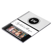 Initialnamen 4 Fotos schwarz hinzufügen Notizblock (Linke Seite)