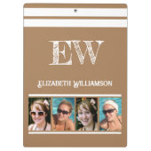 Initialnamen 8 Foto braun weiß hinzufügen Klemmbrett (Rückseite)