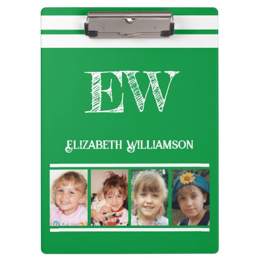 Initialnamen 8 Fotos kelgrün hinzufügen Klemmbrett (Vorderseite)