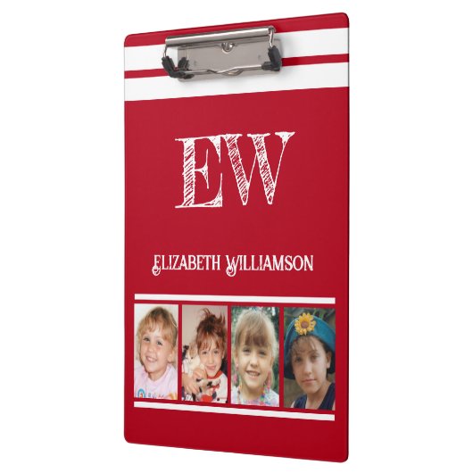 Initialnamen 8 Fotos rot hinzufügen Klemmbrett (Links)