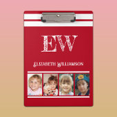 Initialnamen 8 Fotos rot hinzufügen Klemmbrett