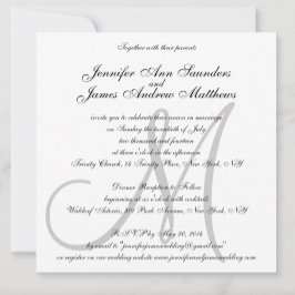 Initialnamen für Elegant Wedding Invitations Monog Einladung