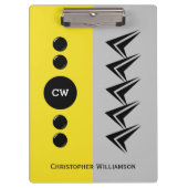 Initialnamen grau und gelb hinzufügen klemmbrett (Vorderseite)