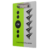 Initialnamen grau und grün hinzufügen klemmbrett (Links)