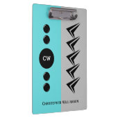 Initialnamen grau und türkis hinzufügen klemmbrett (Rechts)