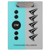 Initialnamen grau und türkis hinzufügen klemmbrett (Vorderseite)