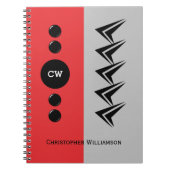 Initialnamen rot und grau hinzufügen notizblock (Vorderseite)