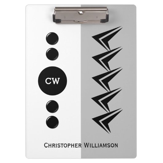 Initialnamen weiß und grau hinzufügen klemmbrett (Vorderseite)