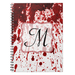 Initialnote Book zum Vampire Blood Dripping Monogr Notizblock