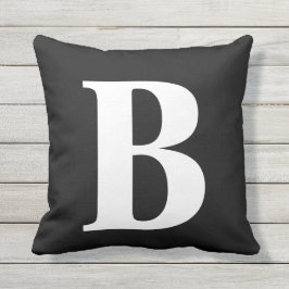 Initialpatio Schwarz-weiß Monogramm Kissen