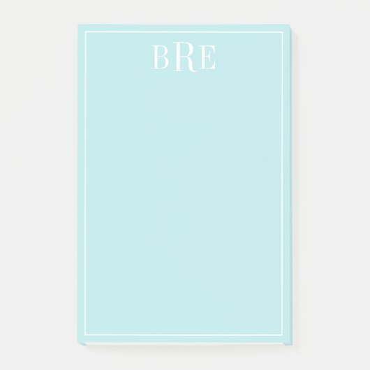 Initials Aqua Post-it Klebezettel (Vorderseite)