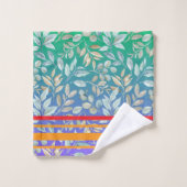 Initials attractive gradient colorful purple Strip Badhandtuch Set (Waschlappen)