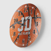 Initials - Bester Player | Basketball-Wall-Uhr Große Wanduhr (Winkel)