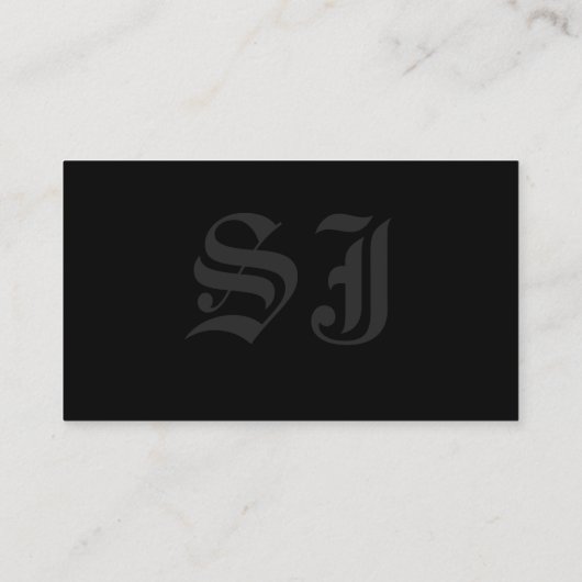 Initials Black Visitenkarte (Rückseite)