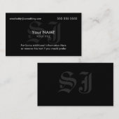 Initials Black Visitenkarte (Vorne/Hinten)