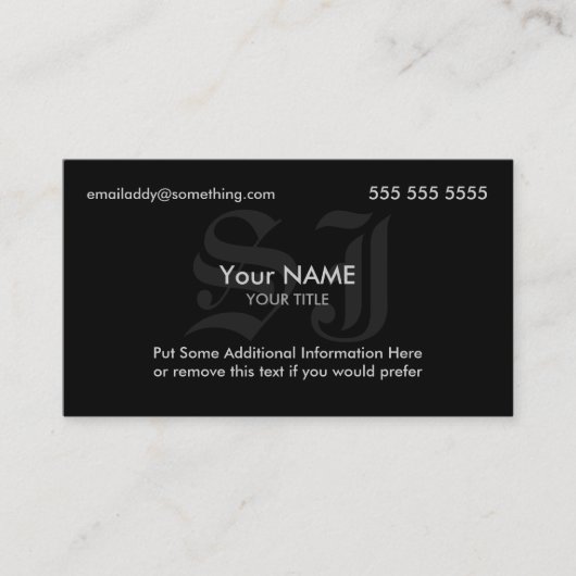 Initials Black Visitenkarte (Vorderseite)