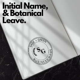 Initials Business Name Förderung botanischer Verla Gummistempel