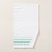 Initials cute green stripes minimalist White Badhandtuch Set (Handtuch)