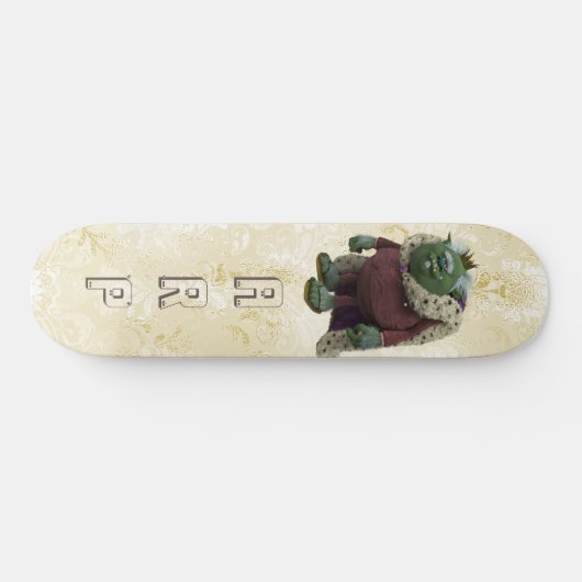 *~* Initials Damask Royal Troll AP89 Skateboard (Horizontal)