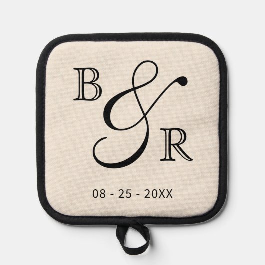 Initials für benutzerdefinierte Chic Calligraphy Topflappen (Vorderseite)