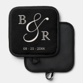 Initials für benutzerdefinierte Chic Calligraphy Topflappen (Vorderseite/Rückseite)