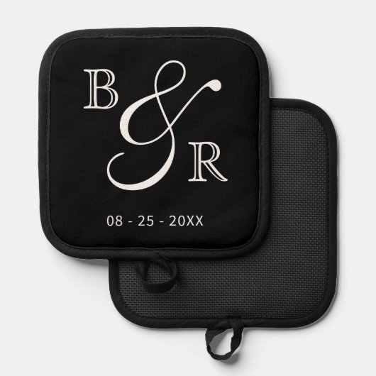 Initials für benutzerdefinierte Chic Calligraphy Topflappen (Vorderseite/Rückseite)