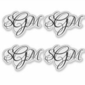 Initials für Monogramm mit 3 Buchstaben, benutzerd Aufkleber (Vorderseite)