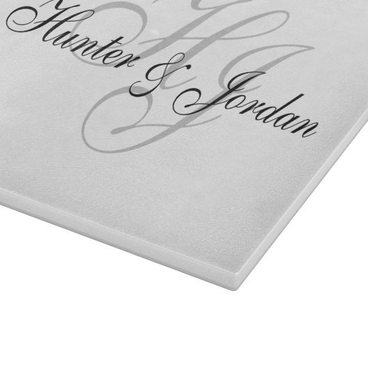 "Initials" Glasschnitt/Kartonierplatte Schneidebrett (Ecke)