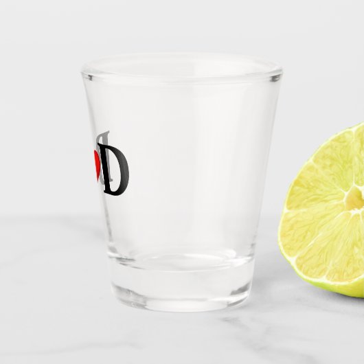 Initials Heart Personalisiert Schnapsglas (Rechts)