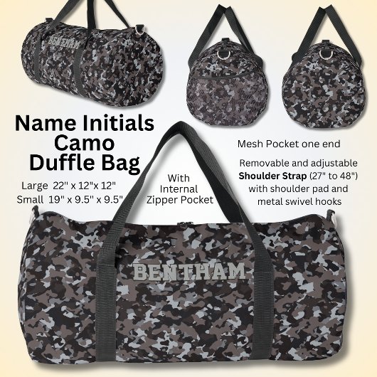 Initials hinzufügen Camouflage Browns Grays Duffle Bag