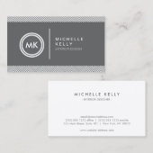 INITIALS-LOGO mit ZICKZACK PATTERN 2-Visitenkarte Visitenkarte (Vorne/Hinten)