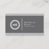 INITIALS-LOGO mit ZICKZACK PATTERN 2-Visitenkarte Visitenkarte (Vorderseite)