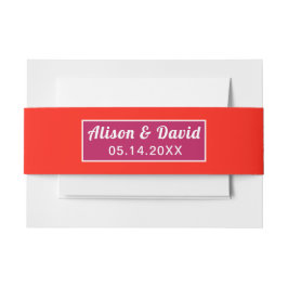 Initials magenta und lebendige Orangenpfeife Einladungsbanderole