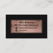 Initials makeup black faux rose gold typography 3 visitenkarte (Rückseite)